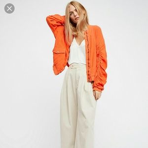 SOLD Free People Linen Blend Bomber Jacket